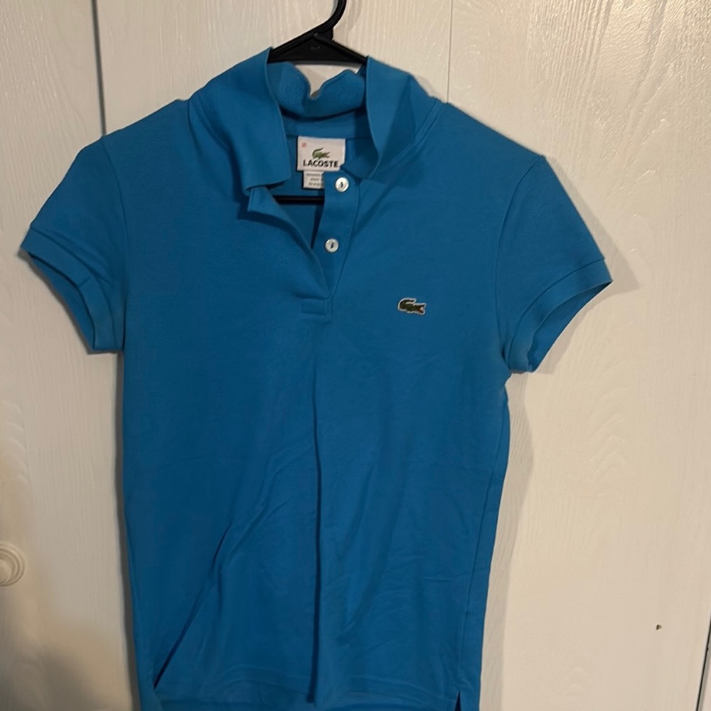 Lacoste Blue Button Down Shirt Classic Design
